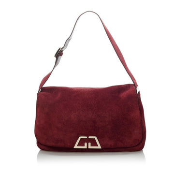 Gucci GG One Shoulder Bag 248045 Wine Red Suede Ladies GUCCI