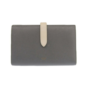Celine Large Strap Wallet 10B633 Women's Calfskin Long Wallet (bi-fold)  Gray Brown,Light Green