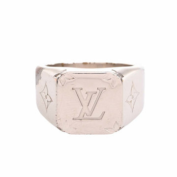 LOUIS VUITTON Monogram Signet Ring #L M62488 Silver No. 20 Men's