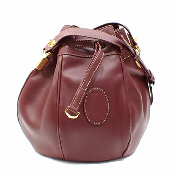 CARTIER shoulder bag mast line ladies bordeaux calf leather