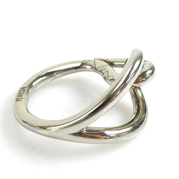 HERMES scarf ring metal silver unisex