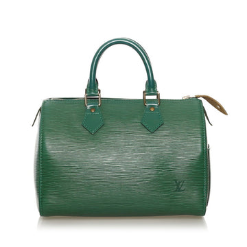 Louis Vuitton Borneo Green Epi Leather Speedy 25 Bag w/ Adjustable