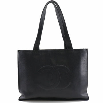 CHANEL Coco Mark Matte Caviar Skin Black Women's Tote Bag