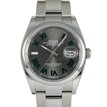 ROLEX Datejust 36 126200 Slate/Green Roman Dial Watch Men's