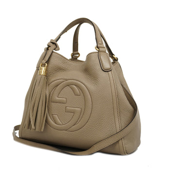 GUCCIAuth  Soho 2way Bag 336751 Women's Leather Handbag,Shoulder Bag Grayish