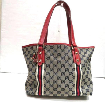 GUCCI sherry line GG canvas 137396 bag with charm tote shoulder ladies