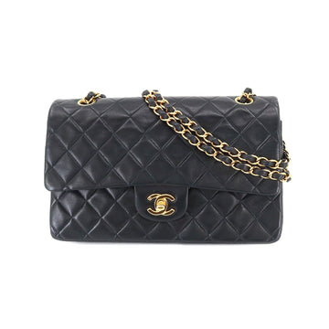 CHANEL matelasse 25 chain shoulder bag leather black A01112 gold metal fittings vintage Matelasse Bag