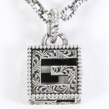 GUCCI square G silver necklace total weight about 23.9g 70cm jewelry