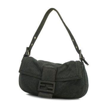 FENDIAuth  Mamma Bucket Women's Cotton Handbag Dark Gray