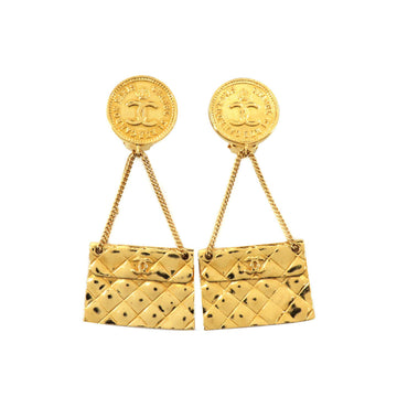 Chanel 31 RUE CAMBON matelasse bag motif earrings gold 23 swing accessories vintage Earrings