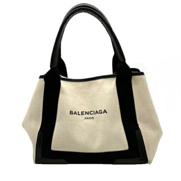 BALENCIAGA Hippopotamus Canvas White Black Handbag Bag Monotone Women's Men's Unisex