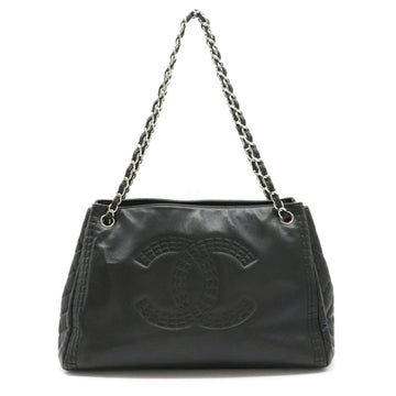 Chanel matelasse here mark tote bag shoulder leather black A67172