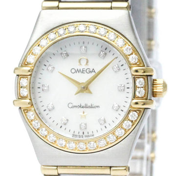 OMEGAPolished  Constellation Diamond MOP 18K Gold Steel Watch 1267.75 BF567339