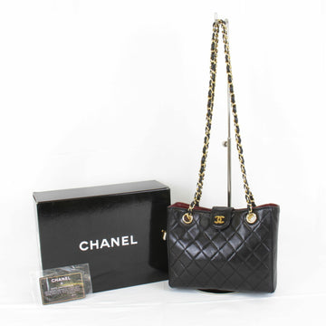 CHANEL Shoulder bag lambskin black ladies