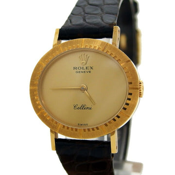 ROLEX Cellini K18YG Oval Watch Manual Winding Ladies