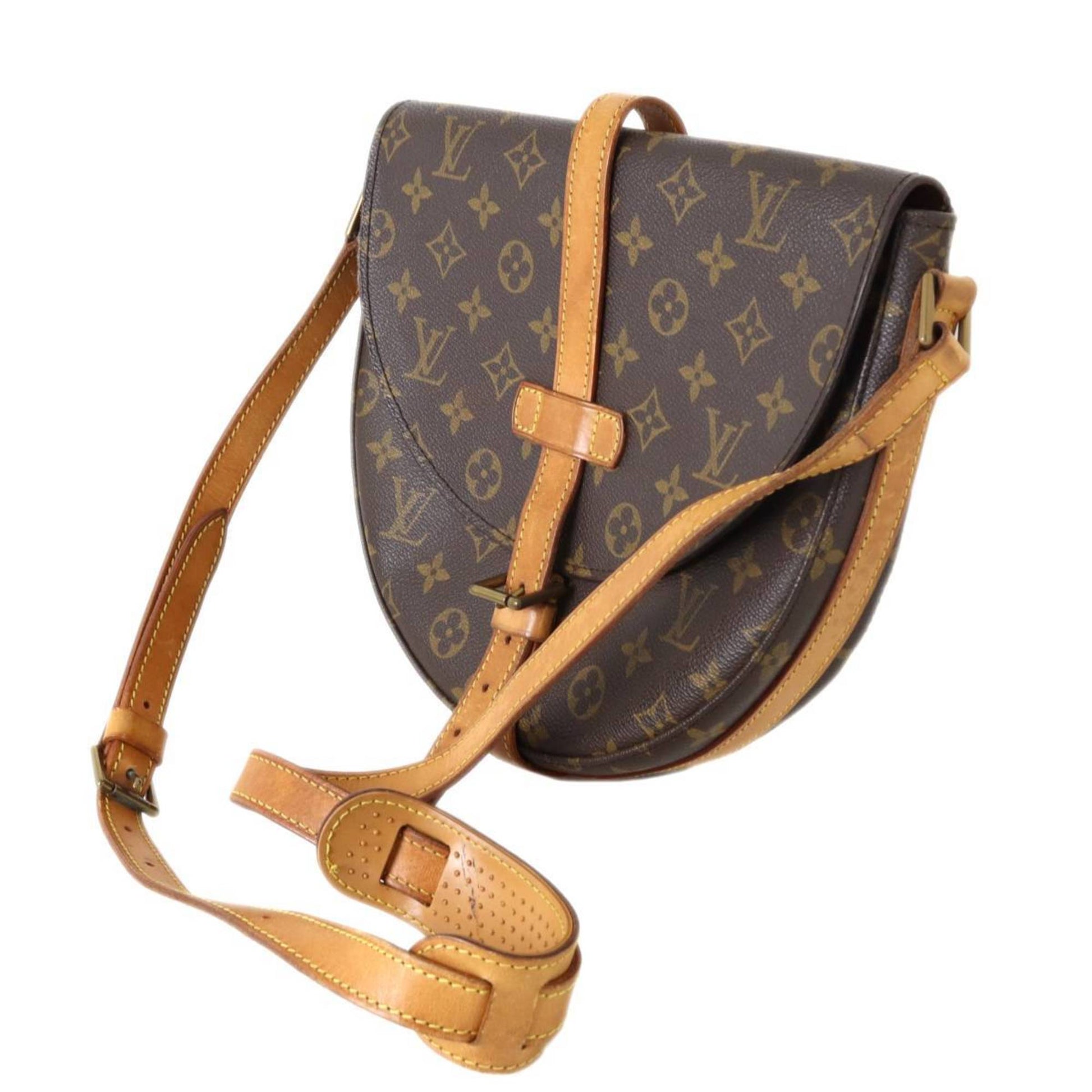 LOUIS VUITTON Chantilly GM Shoulder Bag Monogram Leather Brown M51232 M295