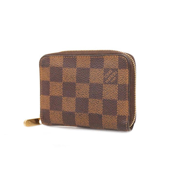 LOUIS VUITTON Wallet/Coin Case Damier Zippy Coin Purse N63070 Ebene Men's Women's