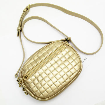 Celine shoulder bag C charm gold leather