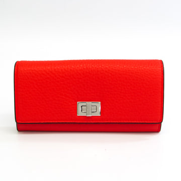 Fendi Peek-A-Boo Selleria 8M0427 Women's Leather Long Wallet (bi-fold) Red Color