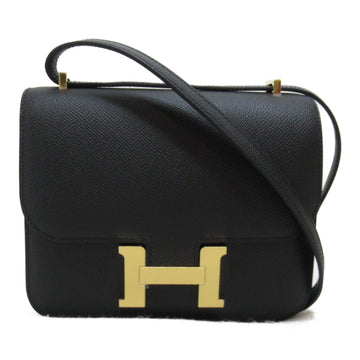 HERMES Constance Mini Shoulder Bag Black leather Epsom