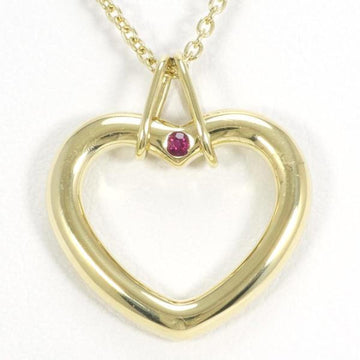 TIFFANY open heart K18YG necklace ruby gross weight about 3.9g 42cm jewelry