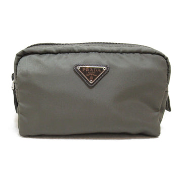 PRADA Pouch Khaki Nylon 1NA021