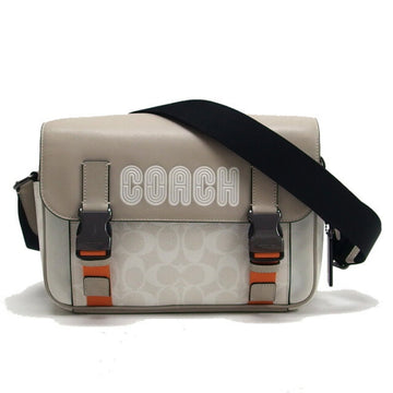 COACH Signature Shoulder Bag White x Beige