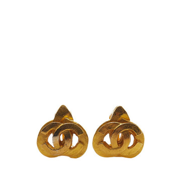 CHANEL coco mark heart earrings gold plated ladies