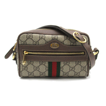 GUCCI OphidiaGG Supreme Mini Bag Brown PVC coated canvas 517350