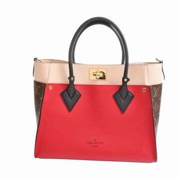 Louis Vuitton Taurillon on my side tote bag white/red/brown leather PVC