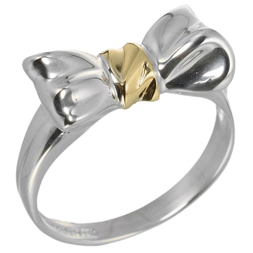 TIFFANY & Co. No. 11.5 Ring Ribbon Vintage Silver 925 K18 Gold Women's