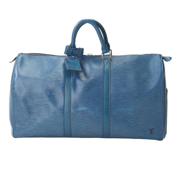 LOUIS VUITTON Travel Bag Epi Keepall 50 M42965  Toledo Blue Boston