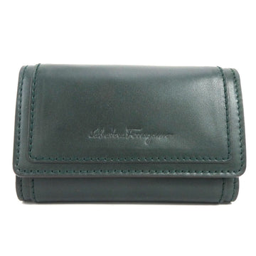 SALVATORE FERRAGAMO key case leather dark green unisex