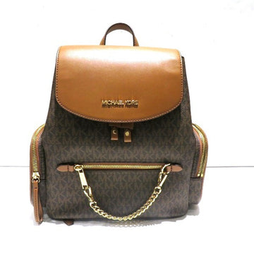 MICHAEL KORS MK pattern PVC x leather backpack bag ladies