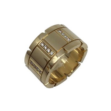 CARTIER Tank Francaise Ring Half Diamond K18YG #51 750 Yellow Gold Women's Men's Unisex No. 11