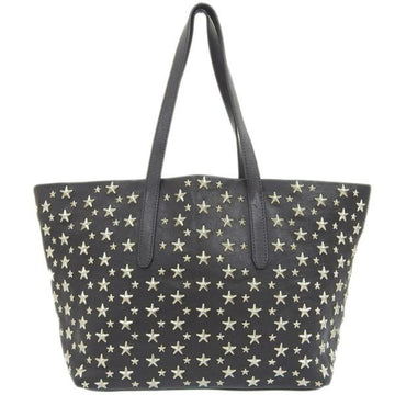 JIMMY CHOO Leather Star Studded Tote Bag Black Ladies