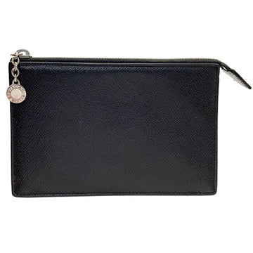 BVLGARI Pouch Leather Black  Tick Multi