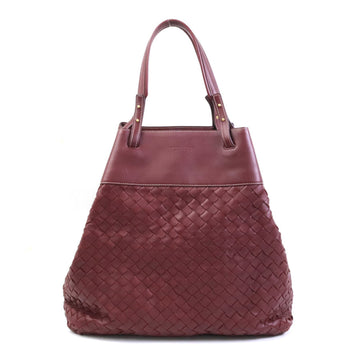 BOTTEGA VENETA Handbag Intrecciato Leather Bordeaux Ladies