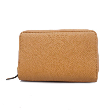 GUCCIAuth  Bifold Wallet Gold Hardware 420113 Women's Leather Beige