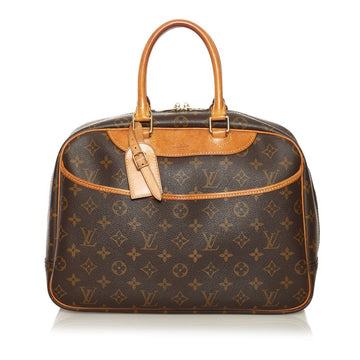 Louis Vuitton Monogram Deauville Handbag M47270 Brown PVC Leather Ladies LOUIS VUITTON