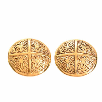 CHANEL round earrings gold ladies