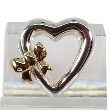 TIFFANY 925 750 open heart ribbon pendant top