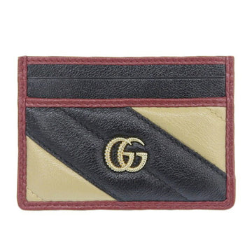 GUCCI Marmont leather card case 573812 black beige red