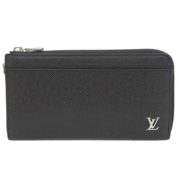 LOUIS VUITTON Taiga Zippy Dragonne Long Wallet M69409 Black Ladies