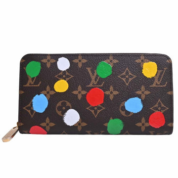 LOUIS VUITTON Yayoi Kusama Collaboration Monogram Zippy Round Long Wallet M81864 Brown/Multicolor Women's