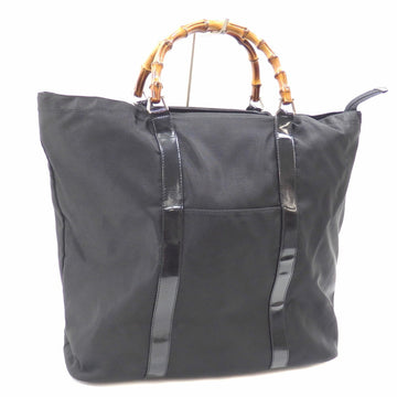 GUCCI Tote Bag Bamboo Ladies Black Canvas Leather 002.20058