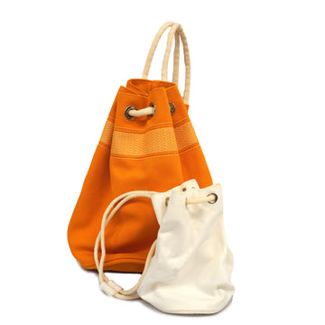 HERMESAuth  Receipt MM Women's Canvas Shoulder Bag Orange