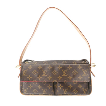 LOUIS VUITTON Monogram Vivacite MM Brown M51164 Women's Canvas Shoulder Bag