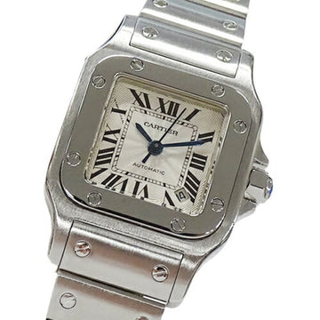 Cartier Watch Women's Santos Galbe SM Date Automatic Winding AT Stainless Steel SS W20054D6 Silver Polished