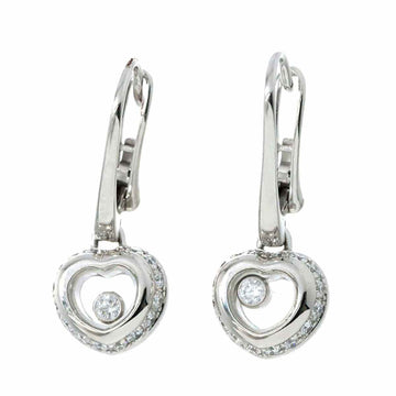 CHOPARD Happy Diamonds Heart Earrings K18 WG White Gold 750 Pierced